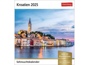 9783840035326 - Kroatien Sehnsuchtskalender 2025 - Wochenkalender mit 53 Postkarten