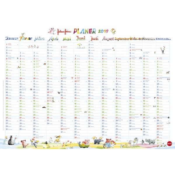 9783840188671 - Plakatkalender 1584 Motiv Helme Heine 12Monate 1Seite 68x48cm 2