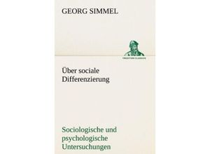 9783842416086 - Über sociale Differenzierung - Georg Simmel Kartoniert (TB)