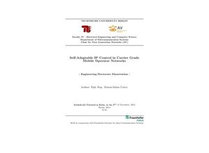 9783844294620 - Self-Adaptable IP Control in Carrier Grade Mobile Operator Networks - Marius Iulian Corici Kartoniert (TB)