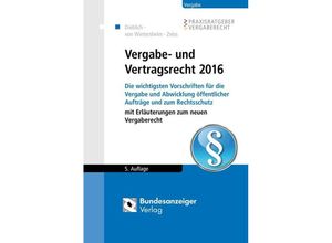 9783846206256 - Bau - Immobilien - Vergabe   Vergabe- und Vertragsrecht 2016 - Franz Dieblich Mark von Wietersheim Christopher Zeiss Kartoniert (TB)