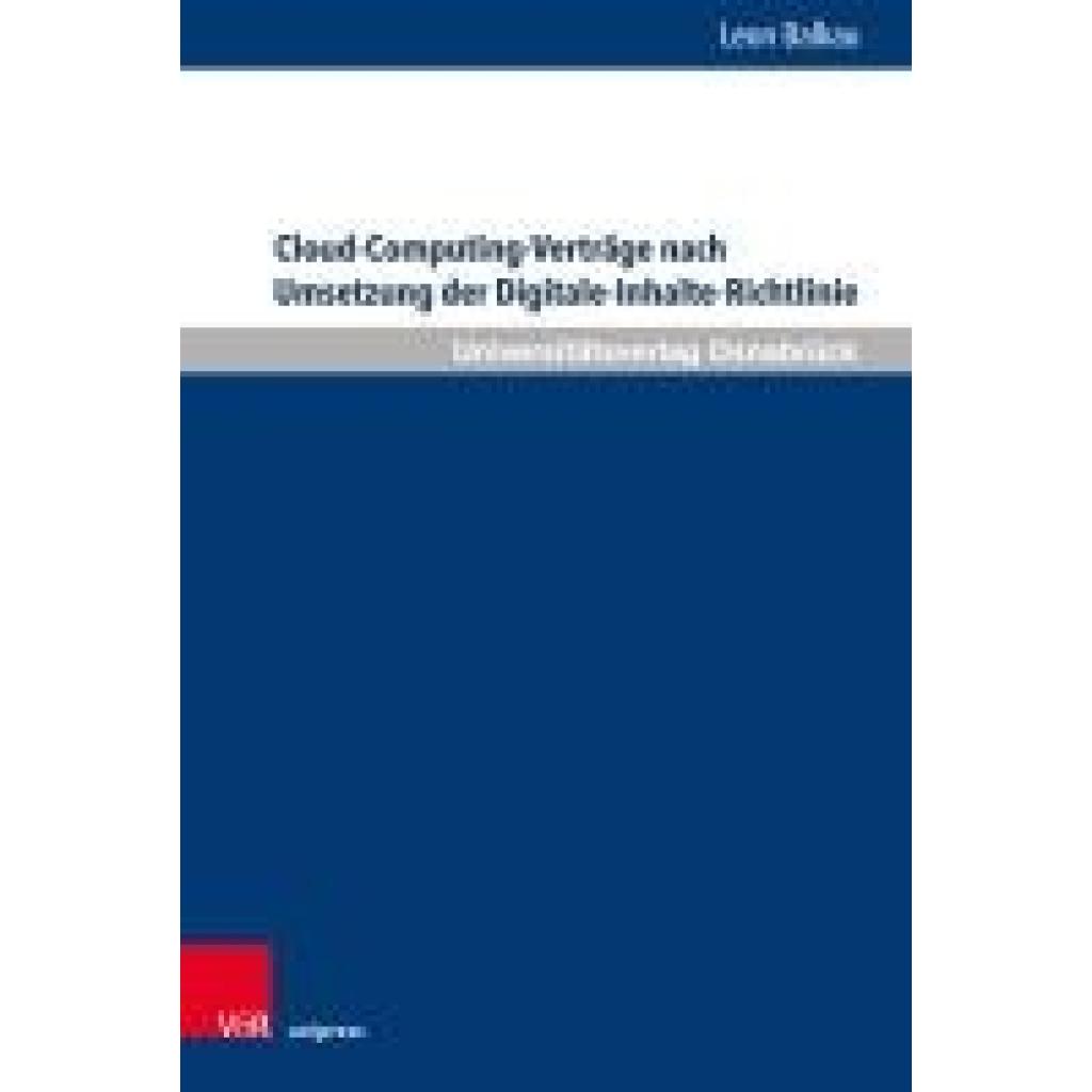 9783847118107 - Balkau Leon Cloud-Computing-Verträge nach Umsetzung der Digitale-Inhalte-Richtlinie