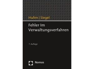 9783848771813 - Fehler im Verwaltungsverfahren - Friedhelm Hufen Thorsten Siegel Gebunden