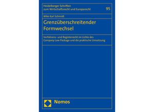 9783848778133 - Grenzüberschreitender Formwechsel - Mike Karl Schmidt Kartoniert (TB)