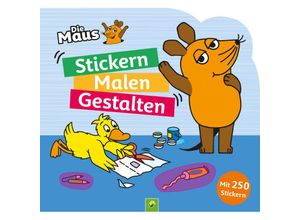 9783849943806 - Die Maus - Stickern Malen Gestalten Mit 250 Stickern Kartoniert (TB)