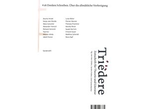 9783854496335 - Triëdere #26 Denken Schreiben Über die allmähliche Verfertigung Taschenbuch