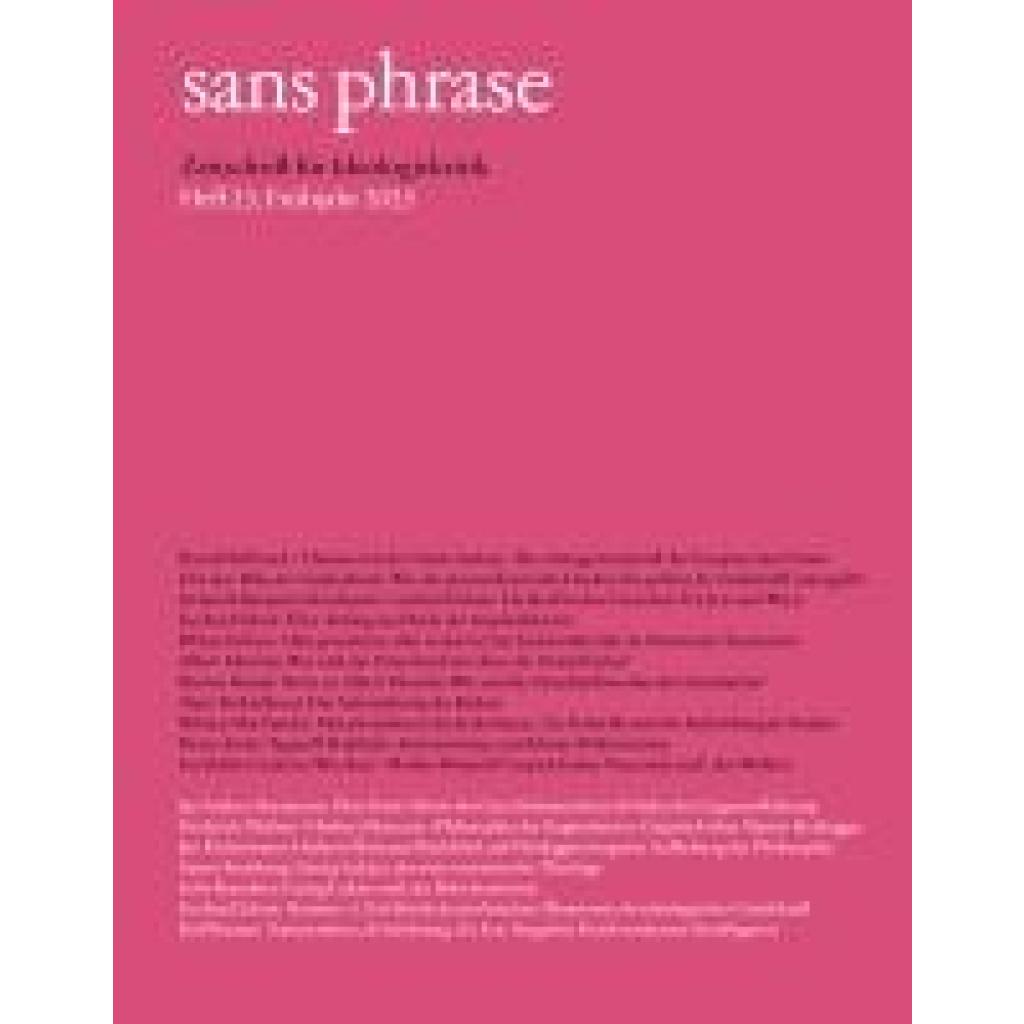 9783862599257 - Scheit Gerhard sans phrase