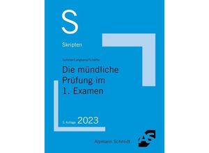 9783867528924 - Skript Die mündliche Prüfung im 1 Examen - Christian Sommer Tobias Langkamp Kartoniert (TB)