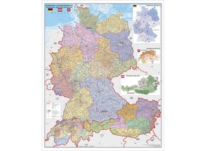 9783869610078 - Stiefel Wandkarte Großformat ohne Metallstäbe   Stiefel Wandkarte Großformat Deutschland Österreich und Schweiz Postleitzahlen- und Organisationskarte ohne Metallstäbe Karte (im Sinne von Landkarte)