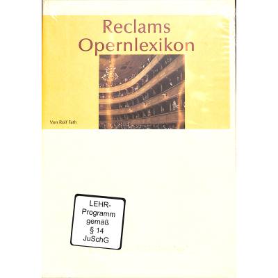 9783898534529 - Reclams Opernlexikon