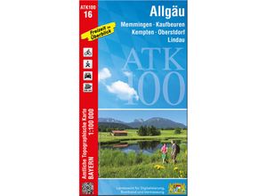 9783899337020 - ATK100 Amtliche Topographische Karte 1100000 Bayern   ATK100-16 Allgäu (Amtliche Topographische Karte 1100000) Karte (im Sinne von Landkarte)