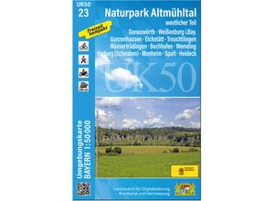 9783899339963 - UK50 Umgebungskarte 150000 Bayern Topographische Karte Freizeitkarte Wanderkarte   UK50-23 Naturpark Altmühltal westlicher Teil Karte (im Sinne von Landkarte)