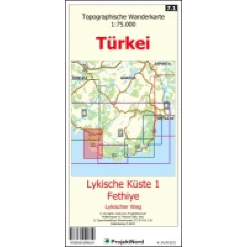 9783931099619 - Lykische Küste 1 - Fethiye - Lykischer Weg - Topographische Wanderkarte 175000 Türkei (Blatt 71) - Jens Uwe Mollenhauer Karte (im Sinne von Landkarte)