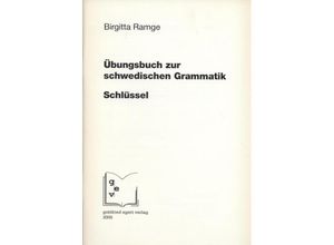 9783936496048 - Schlüssel zum Übungsbuch zur schwedischen Grammatik - Birgitta Ramge Geheftet