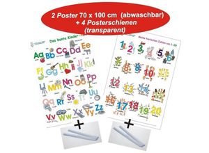 9783938573532 - Das bunte Kinder-ABC - Das bunte Kinder-ABC + Meine tierischen Zahlen von 1-20 + Posterschienen m 2 Beilage m 4 Beilage