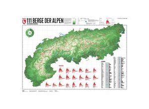 9783946719106 - 111 Berge der Alpen - Stefan Spiegel Lana Bragina Karte (im Sinne von Landkarte)