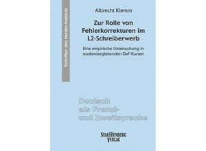 9783958090767 - Zur Rolle von Fehlerkorrekturen im L2-Schreiberwerb   Schriften des Herder-Instituts Bd12 - Albrecht Klemm Kartoniert (TB)