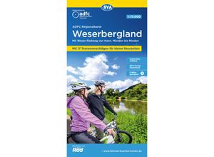 9783969901908 - ADFC-Regionalkarte Weserbergland 175000 mit Tagestourenvorschlägen reiß- und wetterfest E-Bike-geeignet GPS-Tracks Download Karte (im Sinne von Landkarte)