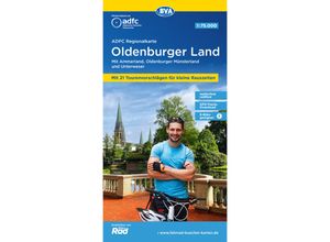 9783969901960 - ADFC-Regionalkarte Oldenburger Land 175000 mit Tagestourenvorschlägen mit Knotenpunkten reiß- und wetterfest E-Bike-geeignet GPS-Tracks Download Karte (im Sinne von Landkarte)