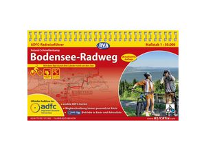 9783969902042 - ADFC-Radreiseführer Bodensee-Radweg 150000 praktische Spiralbindung reiß- und wetterfest GPS-Tracks Download - Roland Schmellenkamp Karte (im Sinne von Landkarte)