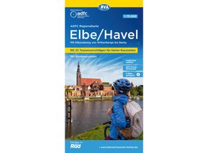 9783969902202 - ADFC-Regionalkarte Elbe Havel 175000 mit Tagestourenvorschlägen mit Knotenpunkten reiß- und wetterfest E-Bike-geeignet GPS-Tracks Download Karte (im Sinne von Landkarte)