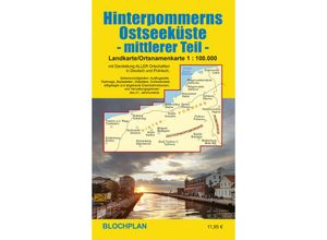 9783982525204 - Landkarte Hinterpommerns Ostseeküste - mittlerer Teil - Dirk Bloch Karte (im Sinne von Landkarte)