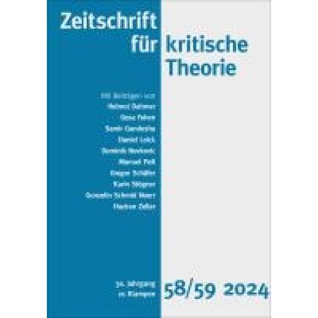 9783987370212 - Dahmer Helmut Zeitschrift für kritische Theorie Heft 58 59