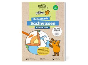 9783987640810 - Die Maus - Malblock mit Sachwissen Klima & Erde - pen2nature Kartoniert (TB)