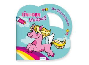 9783988020727 - Einhornwelt   Malbuch Stickermalbuch Einhorn Malspaß Kartoniert (TB)