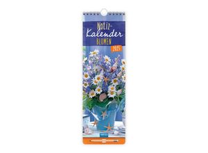 9783988022455 - Notizkalender mit Stift Hochformat Blumen 2025