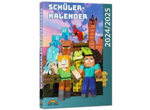 9783988100276 - Schülerkalender 2024 2025 mit Minecraft  inklusive Tipps Tricks & Crafting-Rezepten