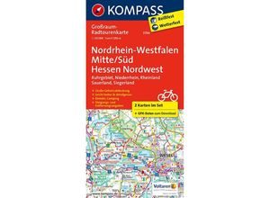 9783990441688 - KOMPASS Großraum-Radtourenkarte 3706 Nordrhein-Westfalen Mitte Süd Hessen Nordwest 1125000 Karte (im Sinne von Landkarte)