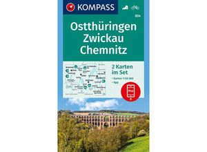 9783990444177 - KOMPASS Wanderkarten-Set 804 Ostthüringen Zwickau Chemnitz (2 Karten) 150000 Karte (im Sinne von Landkarte)