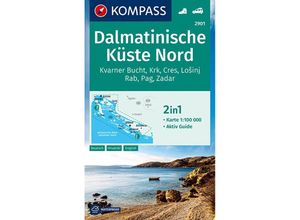 9783990447345 - KOMPASS Wanderkarte 2901 Dalmatinische Küste Nord 1100000 Karte (im Sinne von Landkarte)