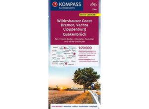 9783991211730 - KOMPASS Fahrradkarte 3366 Wildeshauser Geest Bremen Vechta Cloppenburg Quakenbrück mit Knotenpunkten 170000 Karte (im Sinne von Landkarte)