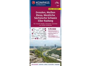 9783991211754 - KOMPASS Fahrradkarte 3371 Dresden Meißen Westliche Sächsische Schweiz 170000 Karte (im Sinne von Landkarte)