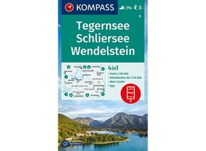 9783991212119 - KOMPASS Wanderkarte 8 Tegernsee Schliersee Wendelstein 150000 Karte (im Sinne von Landkarte)