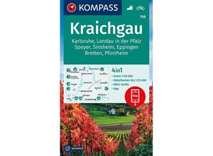 9783991212393 - KOMPASS Wanderkarte 768 Kraichgau Karlsruhe Landau i d Pfalz Speyer Sinsheim Eppingen Bretten Pforzheim 150000 Karte (im Sinne von Landkarte)