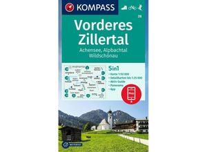 9783991214595 - KOMPASS Wanderkarte 28 Vorderes Zillertal 150000 Karte (im Sinne von Landkarte)