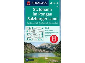 9783991214663 - KOMPASS Wanderkarte 80 St Johann im Pongau Salzburger Land 150000 Karte (im Sinne von Landkarte)