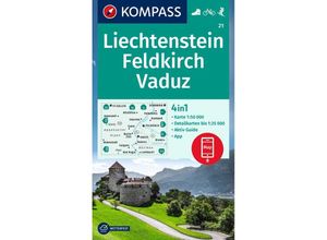 9783991215059 - KOMPASS Wanderkarte 21 Liechtenstein Feldkirch Vaduz 150000 Karte (im Sinne von Landkarte)