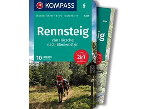 9783991215455 - KOMPASS Wanderführer Rennsteig 10 Etappen mit Extra-Tourenkarte - Franz Wille Kartoniert (TB)