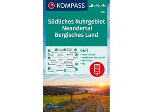 9783991215936 - KOMPASS Wanderkarte 756 Südliches Ruhrgebiet Neandertal Bergisches Land 150000 Karte (im Sinne von Landkarte)