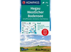 9783991218241 - KOMPASS Wanderkarte 783 Hegau Westlicher Bodensee Schaffhausen Konstanz Insel Mainau 150000 Karte (im Sinne von Landkarte)