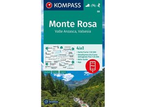 9783991218883 - KOMPASS Wanderkarte 88 Monte Rosa Valle Anzasca Valsesia 150000 Karte (im Sinne von Landkarte)