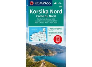 9783991218975 - KOMPASS Wanderkarten-Set 2250 Korsika Nord Corse du Nord Weitwanderweg GR20 (3 Karten) 150000 Karte (im Sinne von Landkarte)