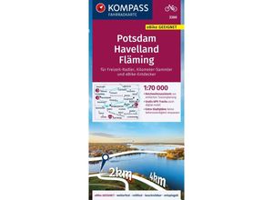 9783991219125 - KOMPASS Fahrradkarte 3360 Potsdam Havelland Fläming mit Knotenpunkten 170000 Karte (im Sinne von Landkarte)