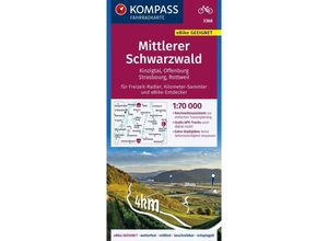 9783991219187 - KOMPASS Fahrradkarte 3368 Mittlerer Schwarzwald Kinzigtal Offenburg Strasbourg 170000 Karte (im Sinne von Landkarte)