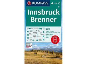 9783991219859 - KOMPASS Wanderkarte 36 Innsbruck Brenner 150000 Karte (im Sinne von Landkarte)