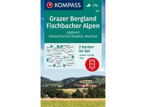 9783991219927 - KOMPASS Wanderkarten-Set 221 Grazer Bergland Fischbacher Alpen (2 Karten) 150000 Karte (im Sinne von Landkarte)